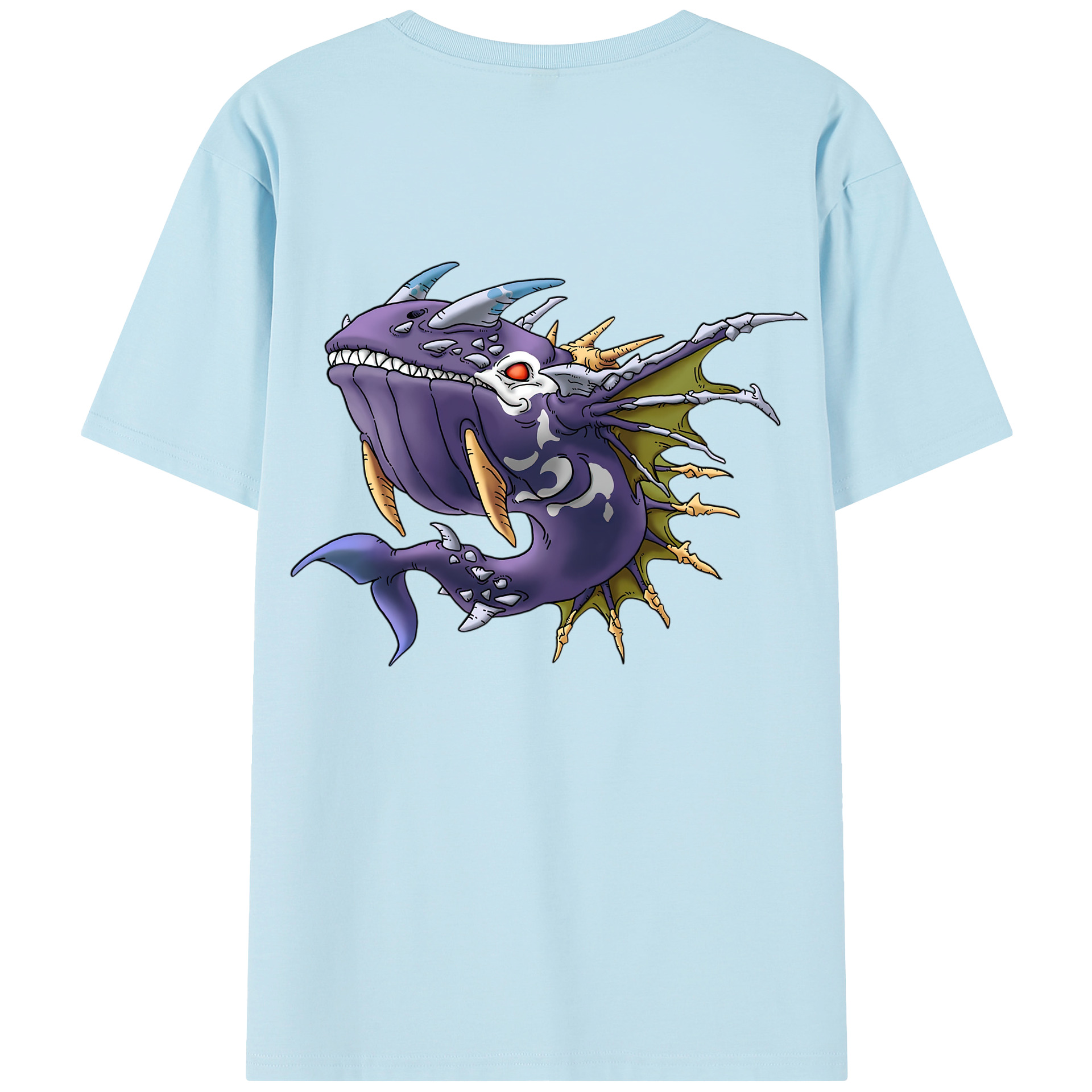（画像用） ドラゴンクエスト Doragon Kuesuto Dragon Quest 綿100％半袖Tシャツ（背面プリント）